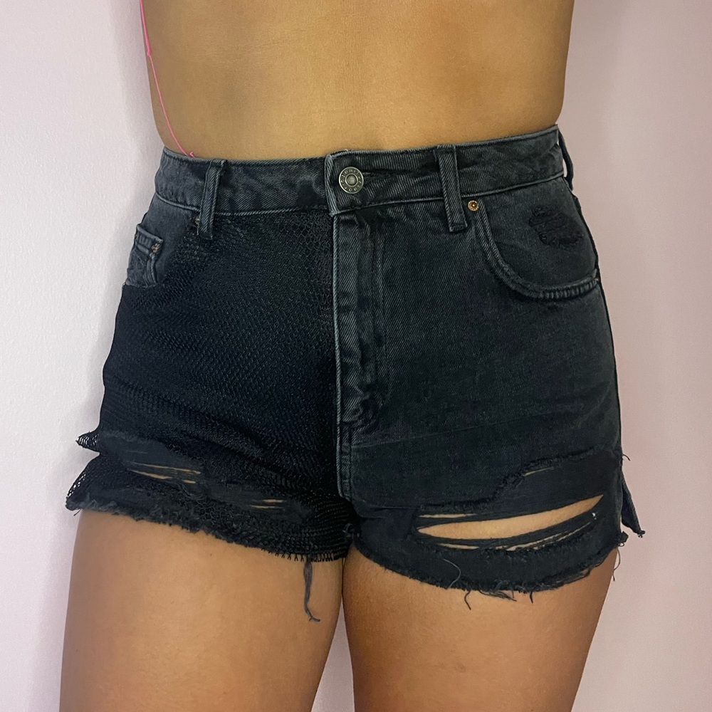 Black Denim Shorts